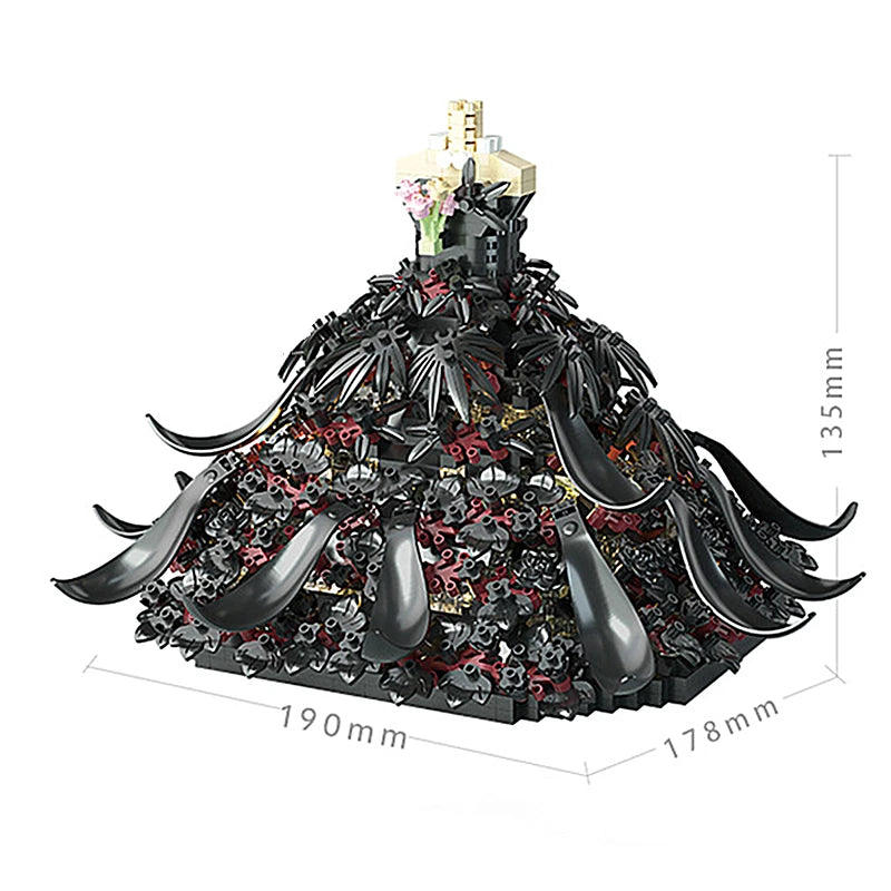 Romantic Princess Black & White Wedding Building Blocks Set – Assembled Decorative Model Toy for Girls, Valentine’s & New Year Gift