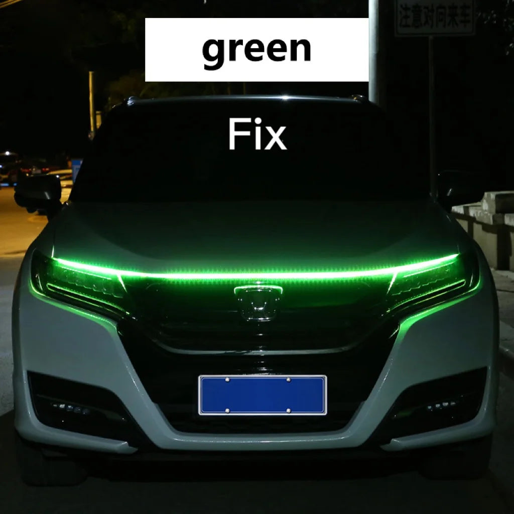RXZ LED Car Hood Running Light - 12V Dynamic Scan DRL Decorative Ambient Lamp