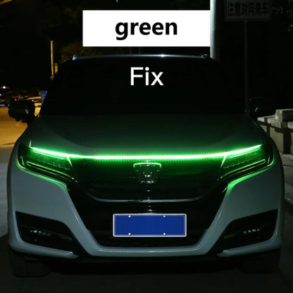 RXZ LED Car Hood Running Light - 12V Dynamic Scan DRL Decorative Ambient Lamp