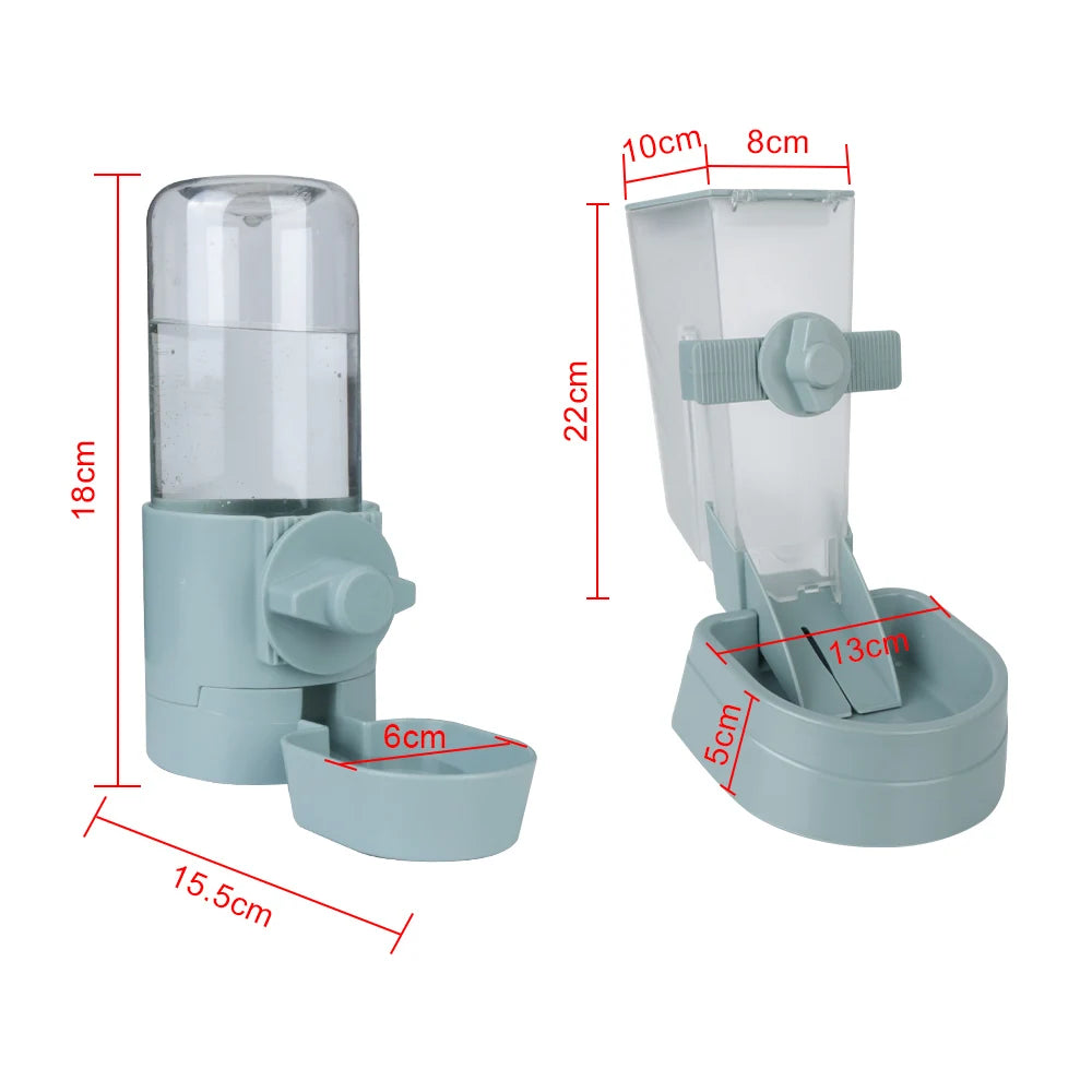 Automatic Pet Water Bottle: Food Container Dispenser Bowl for Puppy, Cats, Rabbit - Dogs Drinking Fountain, Cage Hanging Feeder