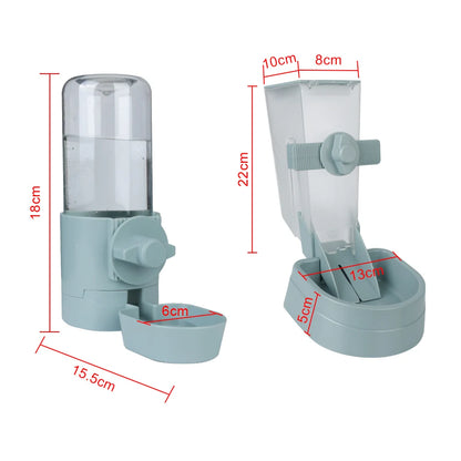 Automatic Pet Water Bottle: Food Container Dispenser Bowl for Puppy, Cats, Rabbit - Dogs Drinking Fountain, Cage Hanging Feeder