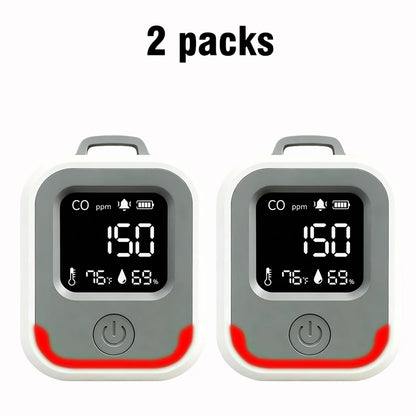 Portable 5-in-1 Carbon Monoxide Detector - Rechargeable CO Alarm for Caravans, Camping & Outdoor Use