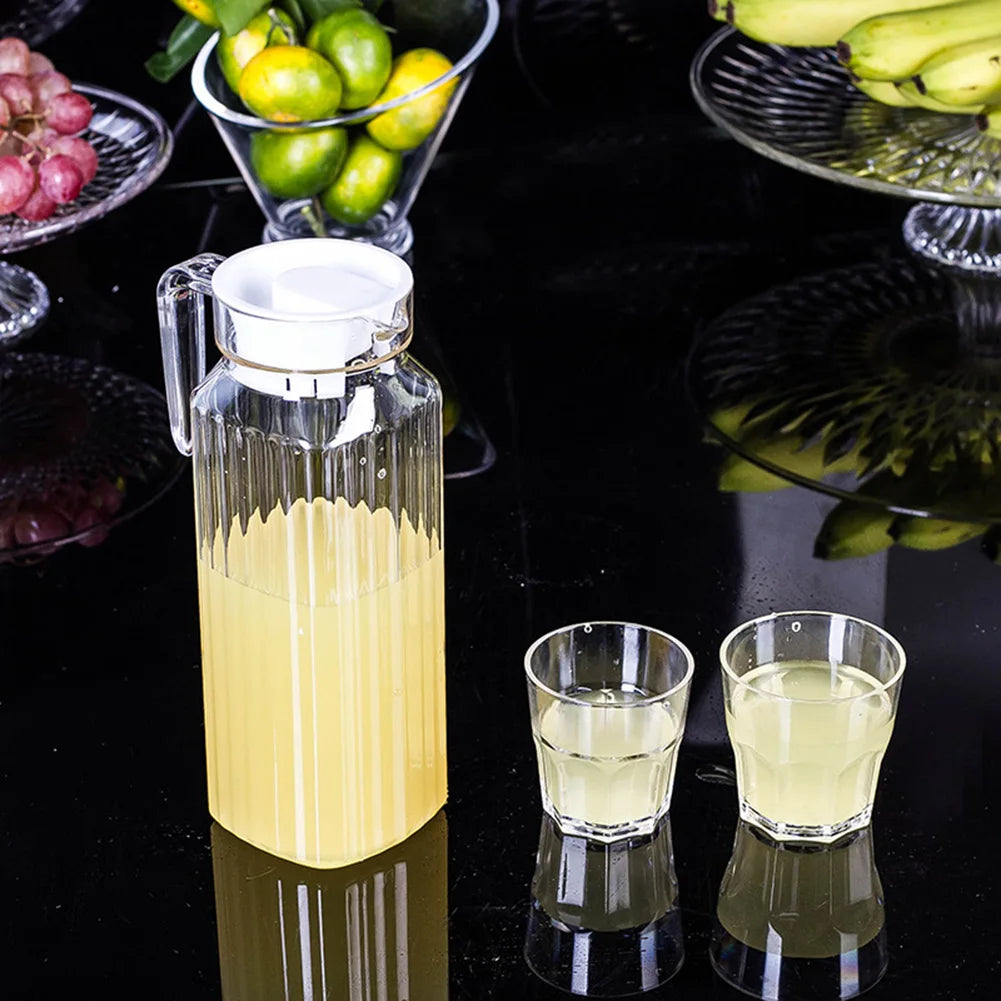 1.1L Plastic Water & Juice Pitcher - Transparent Refrigerator Drink Storage Jug for Kitchen