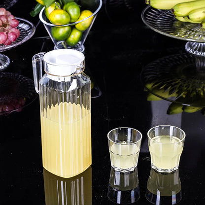 1.1L Plastic Water & Juice Pitcher - Transparent Refrigerator Drink Storage Jug for Kitchen