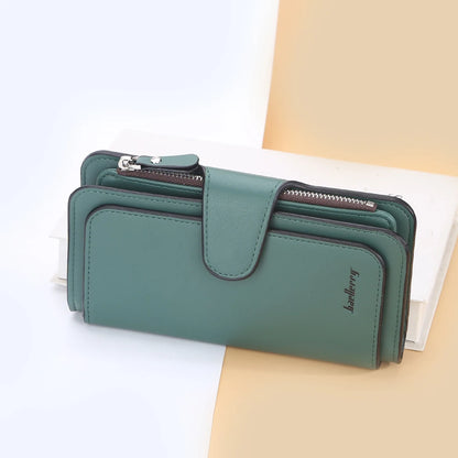 2024 Women’s Long Wallet – Custom Name Engraving, 15 Card Holders & Zippered Classic Purse