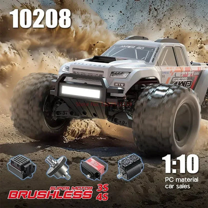 MJX 10208 Small Monster 1/10 Hypergo – 2.4G Brushless High-Speed RC Off-Road Vehicle for Adults, Professional Remote Control Car