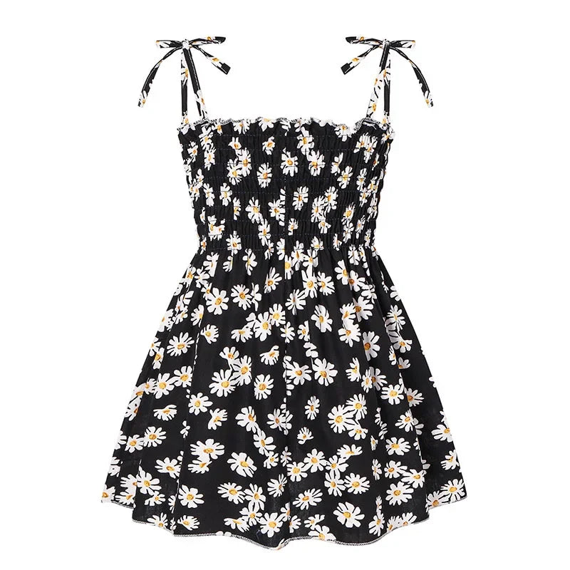 Summer Girls Princess Beach Dress – Strapless Floral Sleeveless Party & Casual Toddler Dress for Ages 1-6 Years