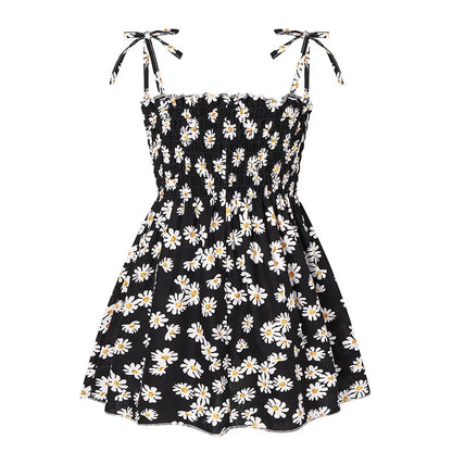 Summer Girls Princess Beach Dress – Strapless Floral Sleeveless Party & Casual Toddler Dress for Ages 1-6 Years
