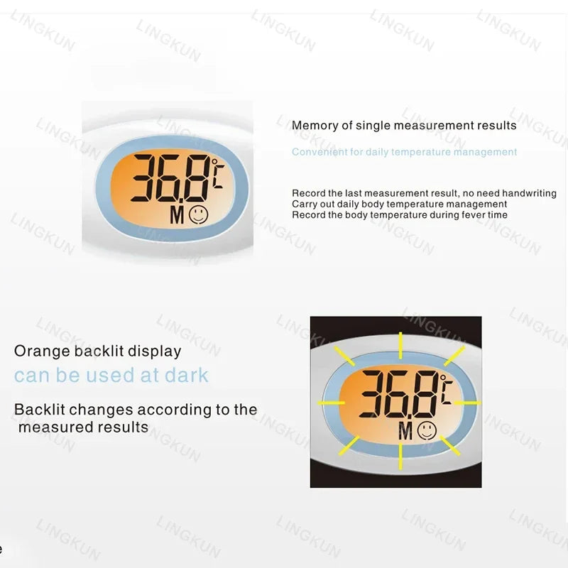Digital Silicone Body Thermometer – 8-Second Fever Temperature Reader with LED Display for Oral, Underarm, and Rectal Use