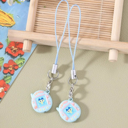Mini Tamagotchi Alloy Keychain Pendant - Kawaii Miniature Virtual Pet Charm for Phones, Dolls and DIY Decorations