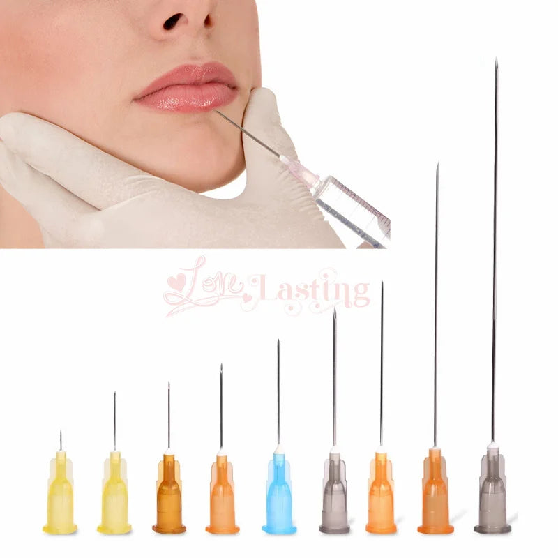 25pcs Disposable Sharp Needles (18G 25G 27G 30G 31G 32G 34G) - Sterile Stainless Steel for Hyaluronic Acid & Tattoo Use