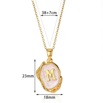 Y2K Stainless Steel Drip Oil Alphabet Necklace – A-Z Initials Pendant for Women & Men, Aesthetic Jewelry Gift