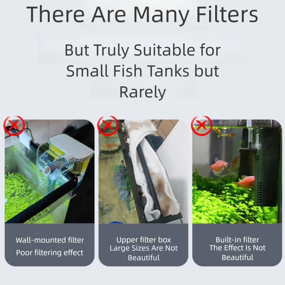 Wall-Mounted Aquarium Filter - Silent Waterfall Filter Box with Water Pump & Circulating Water Purifier