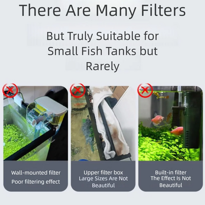 Wall-Mounted Aquarium Filter - Silent Waterfall Filter Box with Water Pump & Circulating Water Purifier