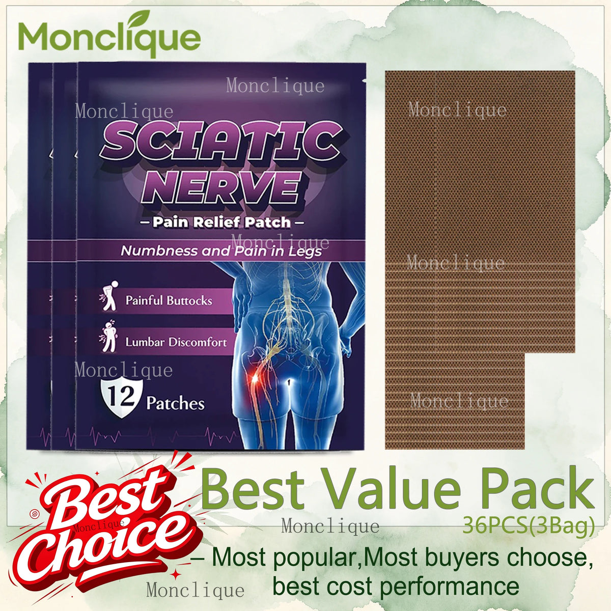 Lumbar Support Patches - 12-60PCS Long-Lasting Warming Waist Pads for Daily Comfort