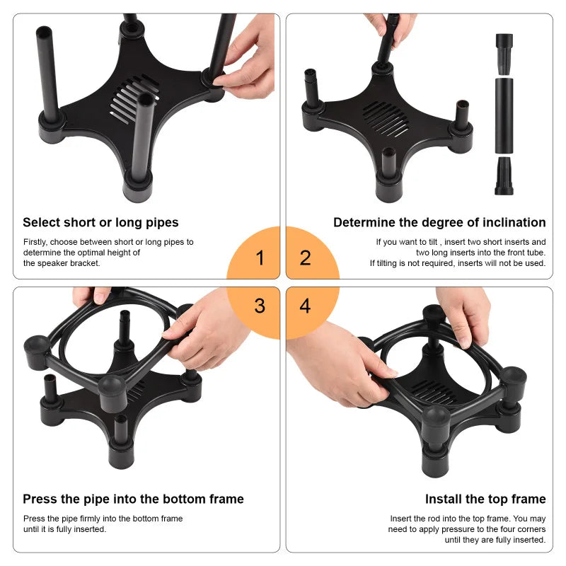 Desktop Speaker Stands – Removable Shock Absorber Monitor Audio Brackets for 5/6/8-Inch Speakers