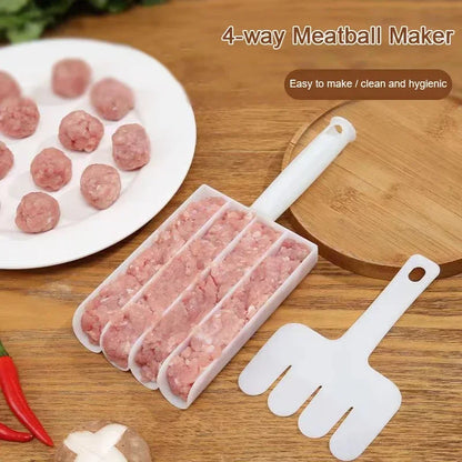 Creative Kitchen Triple Meatball Maker – Non-Stick Meatball Scoop with Cutting Spade for Easy Meatball Preparation