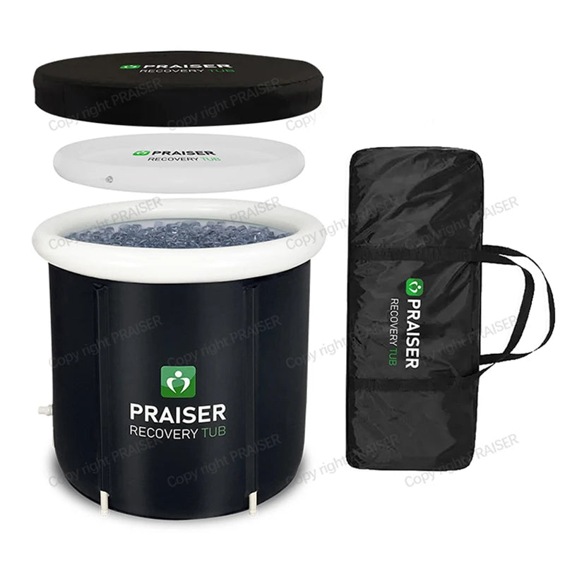 80cm Foldable Cold Plunge Tub - Portable Round Ice Bath & Outdoor Spa for Adults