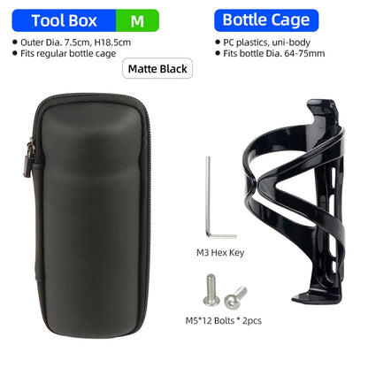 Deemount Bicycle Tool Storage Box – Bottle Cage Mount Case for Bike Repair Kits, Glasses & Keys