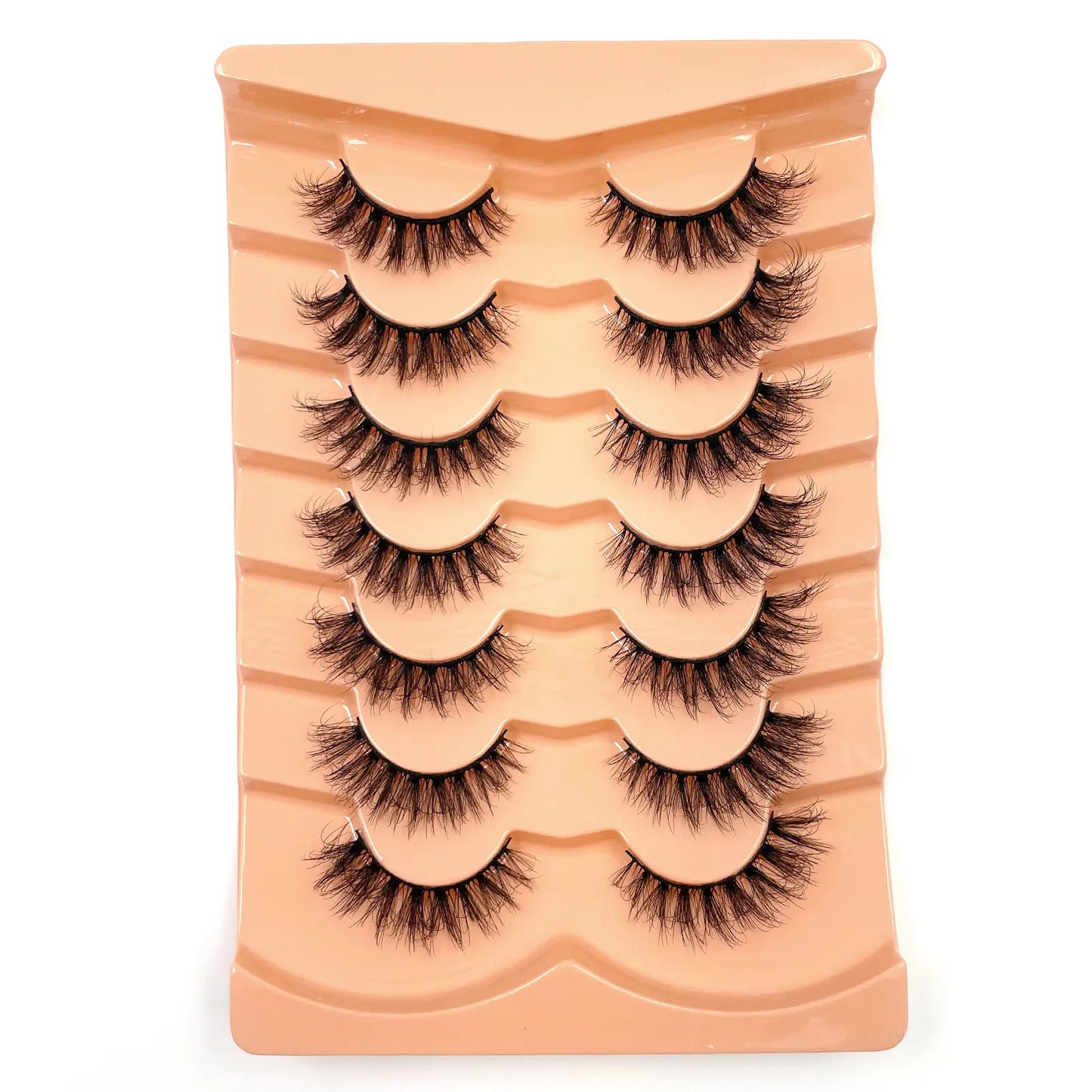 7 Pairs 3D Mink Fur False Eyelashes – Thick Short Dramatic Natural Look Makeup Lashes Wholesale