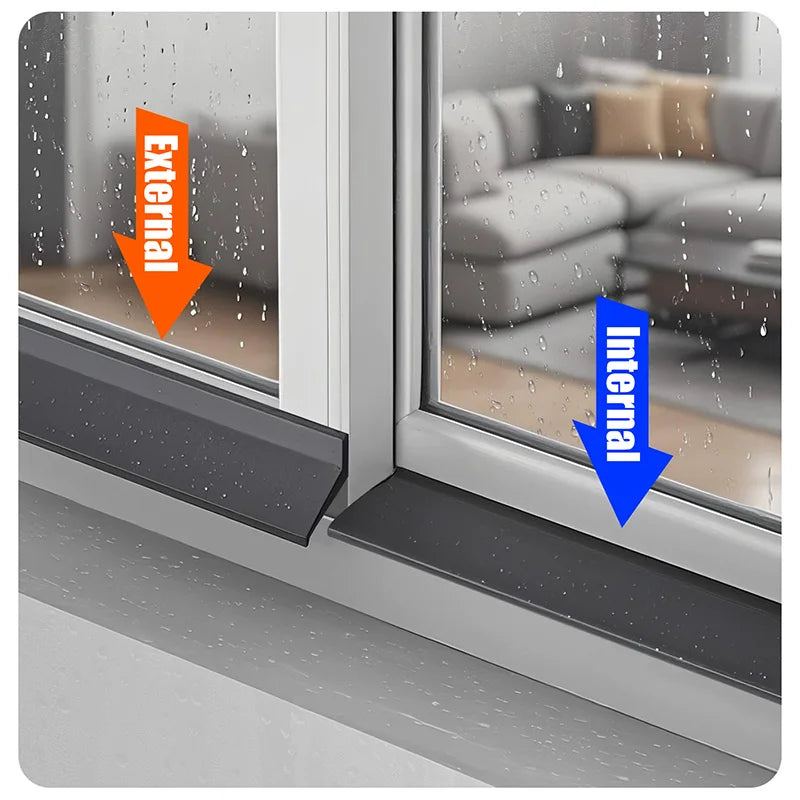 Aluminum Alloy Window Water Blocking Bar – Rain Flashing Board & Waterproof Sealing Strip for Home Windows