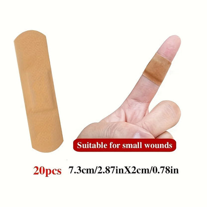 60PCS Waterproof Bandage Variety Pack – Breathable First Aid Wound Plasters & Medical Tape Set