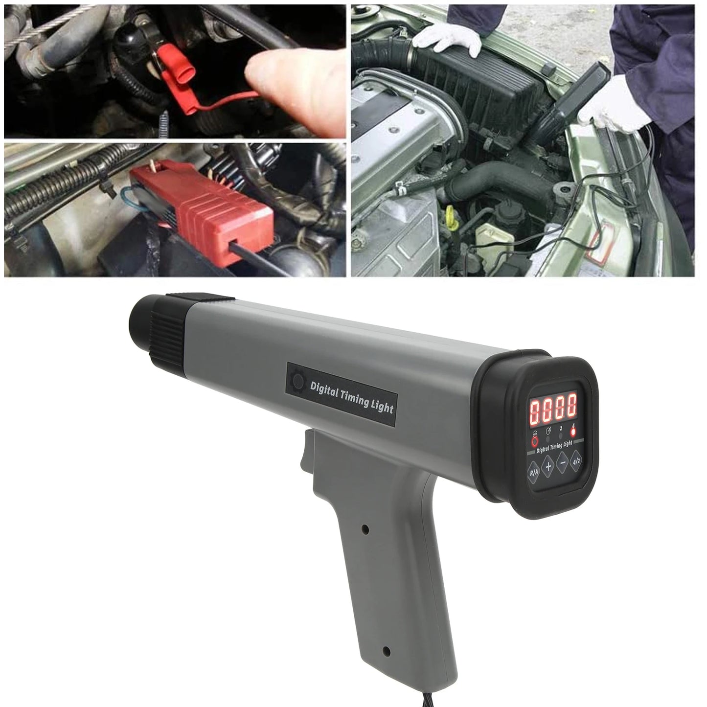 Digital Engine Timing Light - 12V Inductive Strobe Timing Light for Car, Motorcycle & Marine Engines