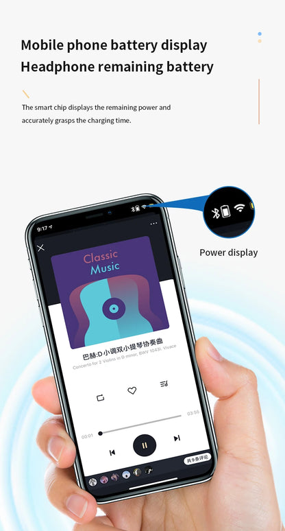 VAORLO Bluetooth 5.2 Ear-Hook Headphones – Mini HIFI Bass Wireless Earphones with Mic for Sports & Gaming