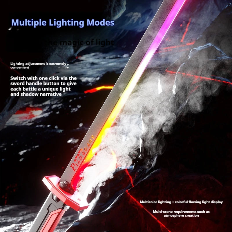Multi-Color LED Laser Sword with Smoke Effects – Sound Effect Cosplay Prop, Creative Light-Up Sword Toy for Kids & Adults, Gift for Role Play & Collectors
