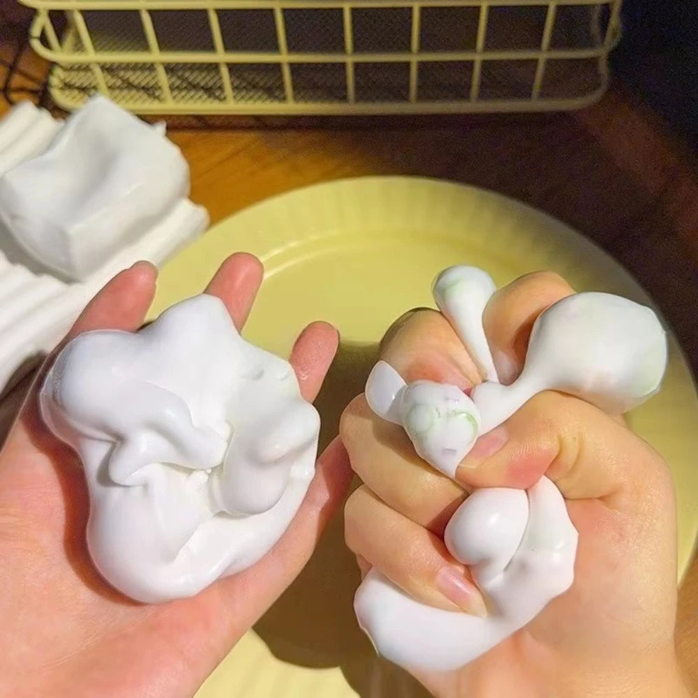 Tofu-Shaped ASMR Stress Relief Toy - Squishy Sensory Fidget Toy with Satisfying Sounds