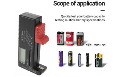 BT-168D Universal Battery Tester | Digital LCD Voltage Tester for AA, AAA, 9V, 1.5V, and Button Cell Batteries