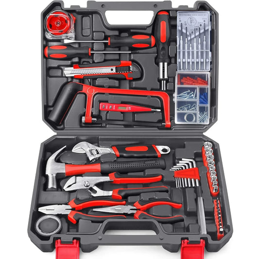 STOENGO Household Tool Kit Set - 19/43/108PCS DIY Hand Tools with Hammer, Screwdriver, Saw & Wrench