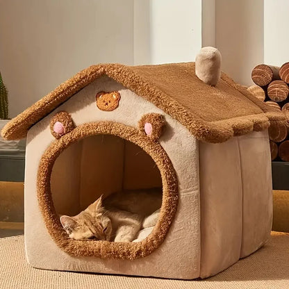 Foldable Pet House – Removable & Washable Cat & Small Dog Cave Sofa Bed for Small to Medium Pets
