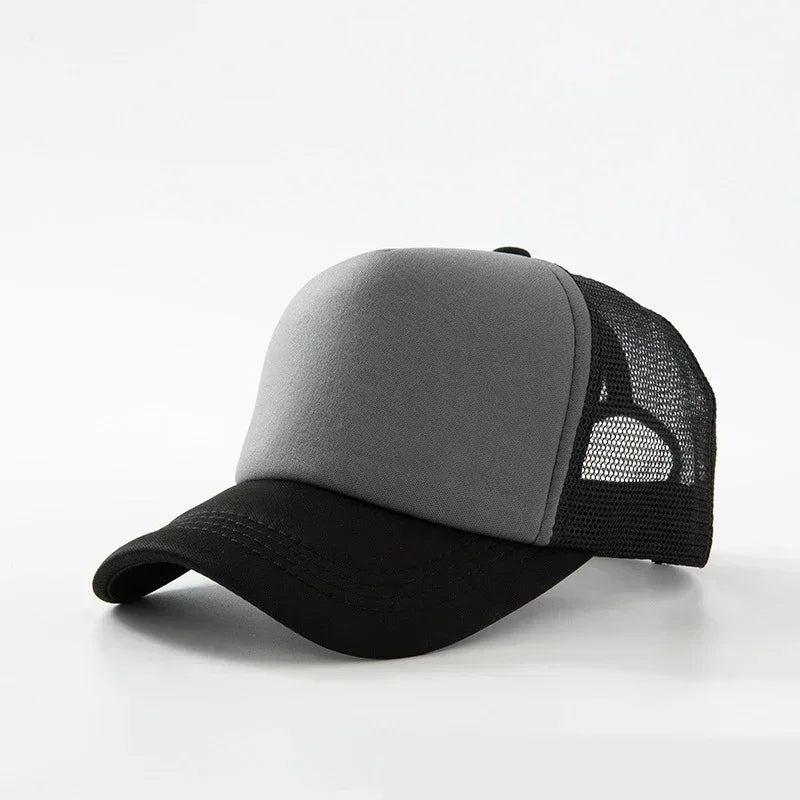 Custom Logo Trucker Hat - Adjustable Polyester Mesh Baseball Cap for Men & Women