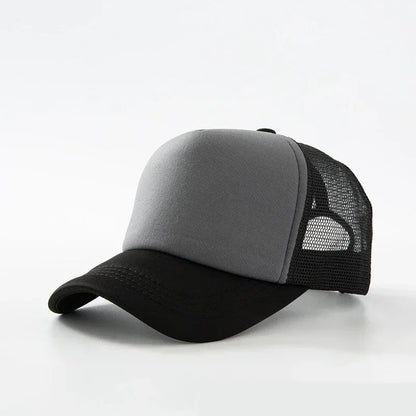 Custom Logo Trucker Hat - Adjustable Polyester Mesh Baseball Cap for Men & Women