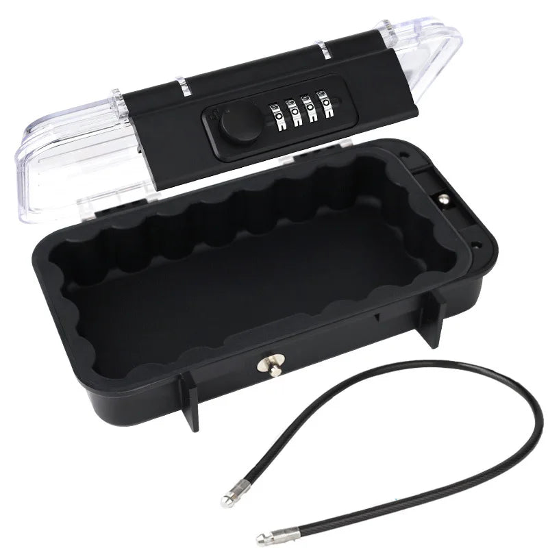 Portable Travel Safe Lock Box – Waterproof Anti-Theft Gym & Beach Box with Combination Lock and Removable Chain