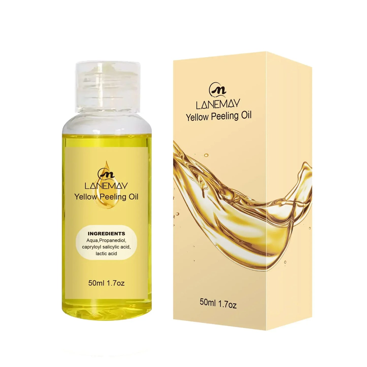Body Care Exfoliating Yellow Peeling Oil – 100% Organic Dark Skin Whitening Serum for Dark Knuckles and Fast Bleaching