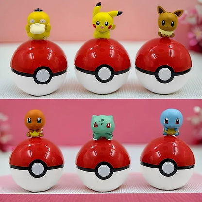 Authentic Pokémon PokéBall Adventure Pikachu & Squirtle Handmade Cartoon Doll Toy – Cute Kids Christmas Gift Ornament