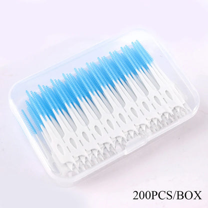 200-Piece Dental Floss Picks Set - Interdental Cleaning Tools for Daily Oral Hygiene and Dental Care