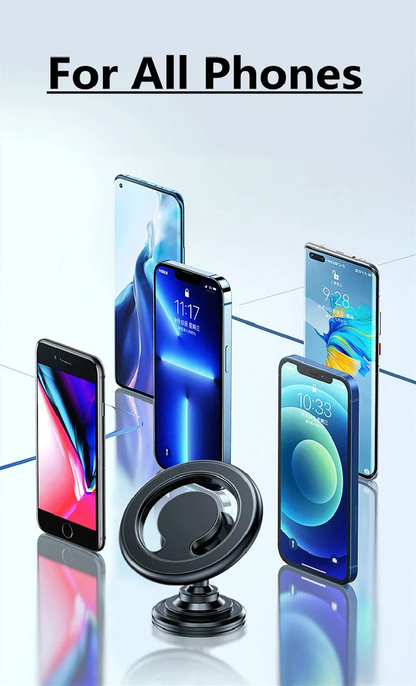 Magnetic Car Phone Holder — MagSafe-Style Universal Car Mount & GPS Mobile Bracket for iPhone 15/14/13/12, Samsung & Xiaomi