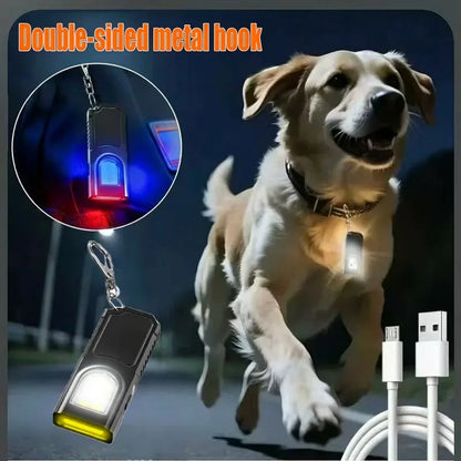 USB Rechargeable Keychain Flashlight - Mini COB Work Light for Camping, Walking & Everyday Carry