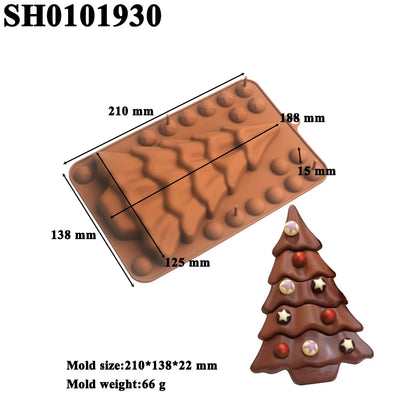 Christmas Silicone Cake Molds — Tree, Snowflake & Hat Shapes for Mousse, Chocolate & Holiday Baking