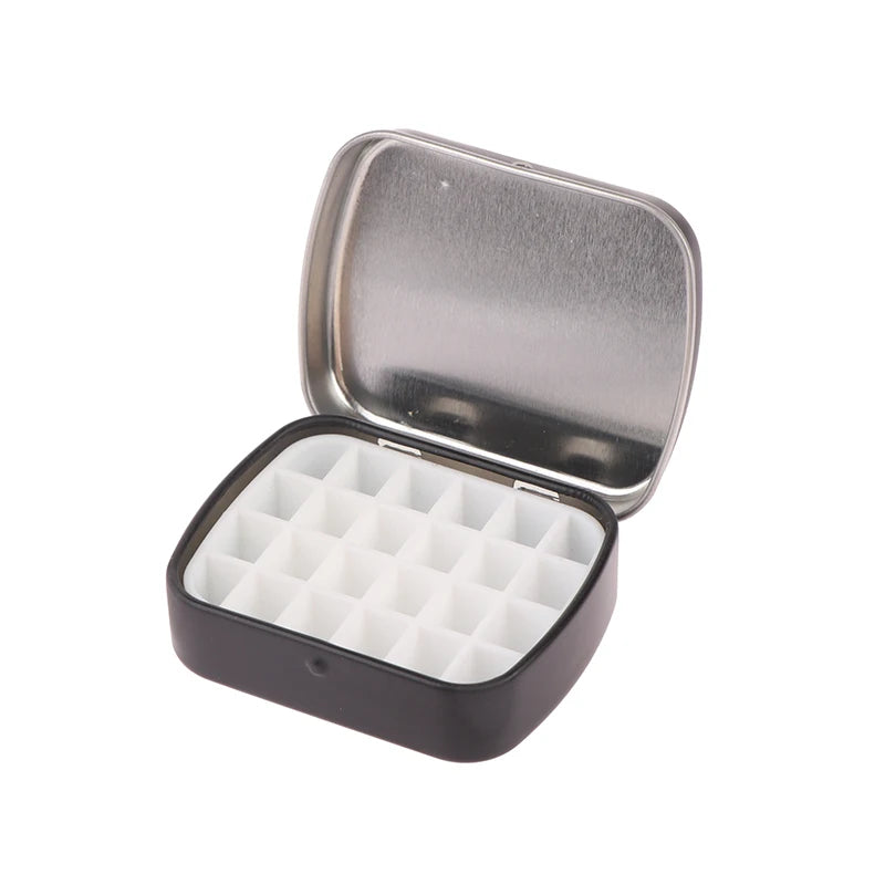 Portable Empty Watercolor Tin Box – 12/24 Grid Mini Paint Palette for Travel Painting & Art Supplies