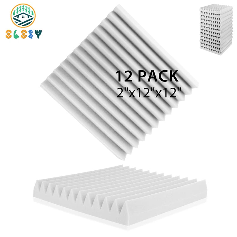 12 Pack Soundproof Foam Panels – Acoustic Sound Absorbing Pads for Studio, KTV, Home & Wall Insulation