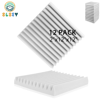 12 Pack Soundproof Foam Panels – Acoustic Sound Absorbing Pads for Studio, KTV, Home & Wall Insulation