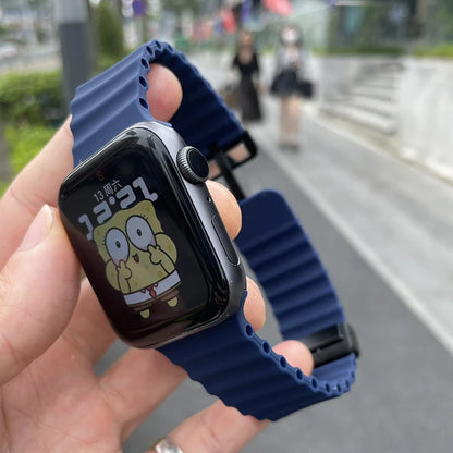 Ocean Strap for Apple Watch - Silicone Magnetic Sport Band for 41mm-49mm, Compatible with Series 6, SE, 7, 8, 9, 10, and Ultra
