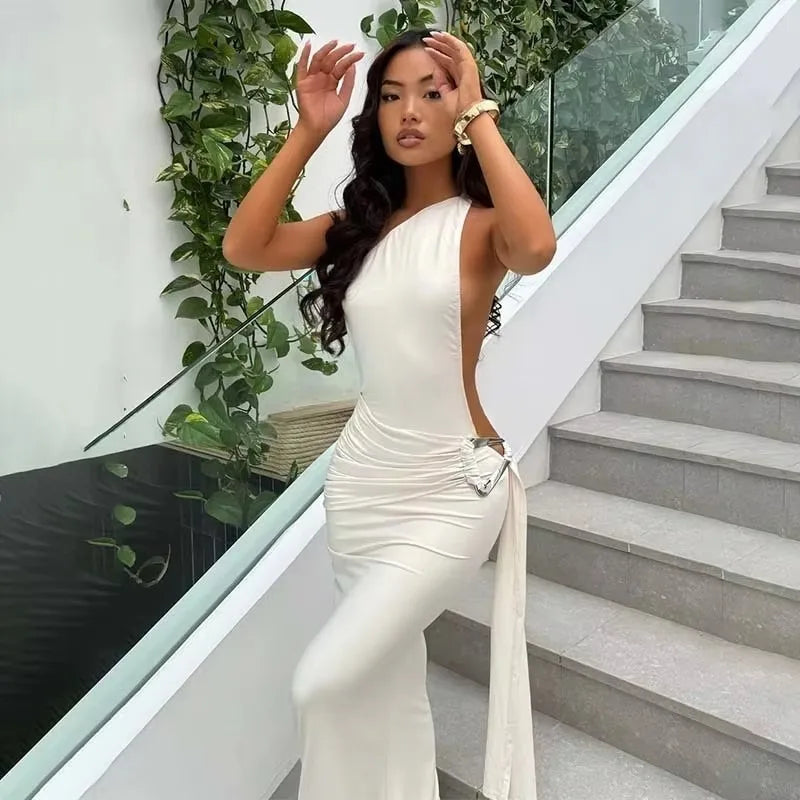 Townlike Pleated Slim Bodycon Mini Dress for Women – Backless Ribbon Sexy Party & Nightclub Evening Summer Dress 2025