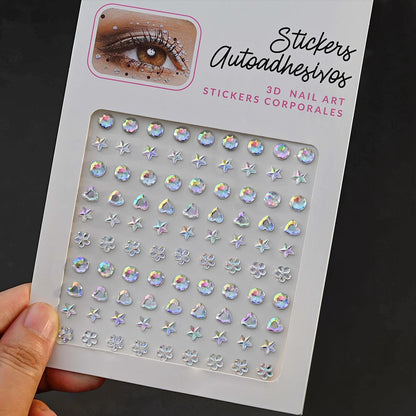 5D Face Diamond Gem Stickers - Colorful Rhinestone Body Makeup Tattoo for Festival, Nail Art & DIY Bling Style