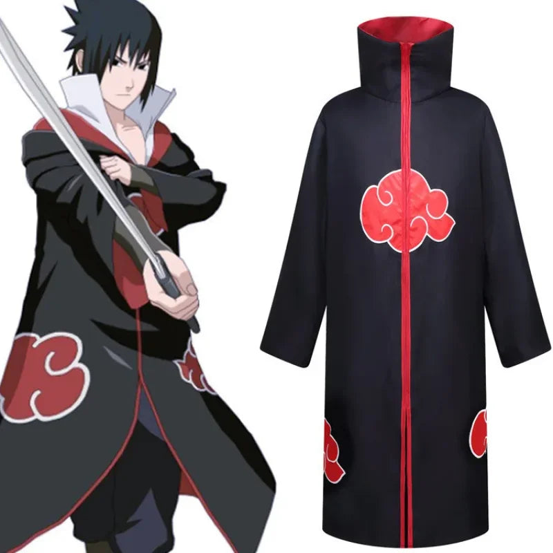 Naruto Hokage Cosplay Costume - Black and White Ninja Outfit with Itachi Akatsuki and Fourth Hokage Cape