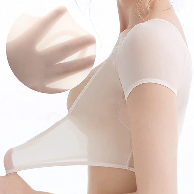 T-shirt Shape Sweat Pads - Washable Armpit Sweat Guards Shield Deodorant for Women Girls - Reusable Underarm Perfume Absorbent